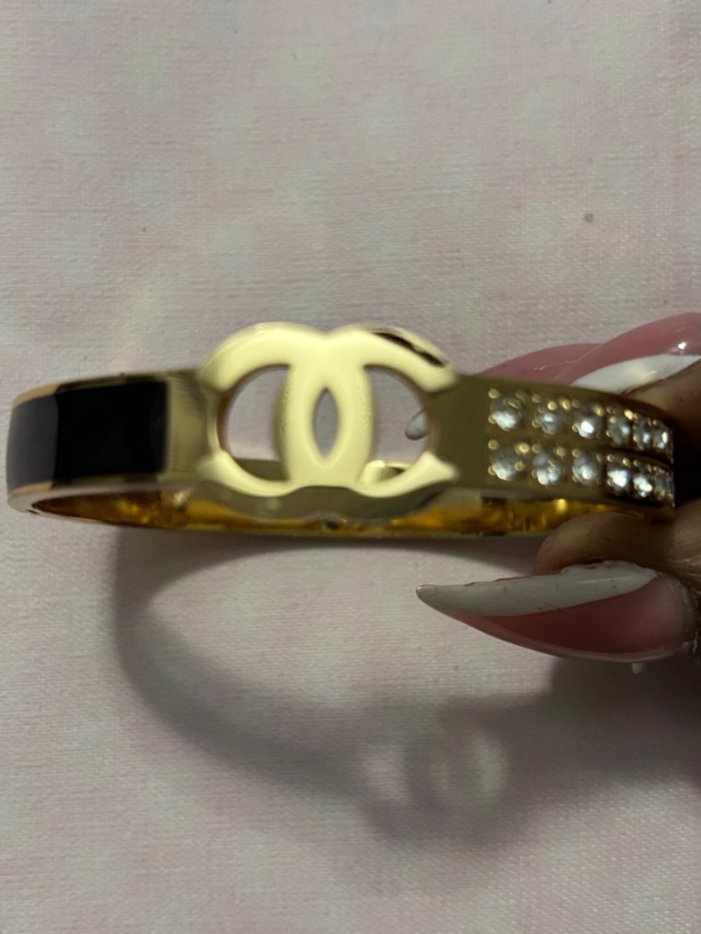CC Gold & Diamond Accent Bangle Bracelet
